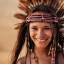 Placeholder: Woman smiling, pretty face, face is pretty, face is highly detailed, wearing primitive bikini, native clothing, primitive, highly detailed, extremely detailed, crisp, photo, high quality, real life, laying down, symmetrical, full body portrait