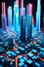 Placeholder: Future city made of 3D electronic components 3d, Ultra HD, 8k