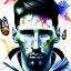 Placeholder: Messi face,watercolor illustration by <agnes cecile> butterflies everywhere, plants, wildflower,