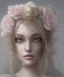 Placeholder: veil head Princess, covered chest, long hairs black eyes no top with roses, 8k resolution