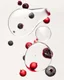 Placeholder: pomegranate seeds through the prism of water, on a white background