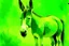 Placeholder: A lime green nature elemental donkey painted by Jeffrey Kolker