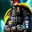 Placeholder: ultra detailed fullbody portrait of JUDGE DREDD (2000 AD), extremely detailed digital painting, intrincate, extremely detailed face,crystal clear Big eyes, in the style of Simon Bisley, mystical colors , perfectly centered image, perfect composition, rim light, beautiful lighting, 8k, stunning scene, raytracing