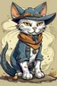 Placeholder: cowboy cat in deert in anime style
