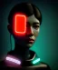 Placeholder: Ultra realistic photographic night portrait, cinematic, <Asian woman> many wires coming out of the head <perfect pupil><glow eye> <cyborg arm> <garage> <wide angle><x-rays>, hot, retro futuristic dress <Helmut newton photo style>, neon lights, color fog, soft color, highly detailed, unreal engine 5, ray tracing, RTX, lumen lighting, ultra detail, volumetric lighting, high definition.