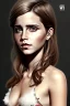 Placeholder: full body, emma watson identify face, animal skin clothing , big busty , dirty face, pintura, ,details,texture,8k quality, florest, Minimalism, Romanticism, Expressionism, Impressionism