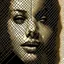 Placeholder: a drawing of a woman's face with a grid pattern on it, computer graphics by Igor Morski, behance, analytical art, daz3d, behance hd, sketchfab