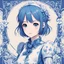 Placeholder: Arisa's Leadership in cute blue print art style
