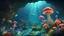 Placeholder: animals creatures, jellyshroom cave from subnautic , plants from deep sea, leviathan's a lot of sea plants very deep, beautiful,