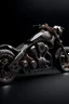 Placeholder: Luxury black motorcycle black dragon Decorated with white gold patterns