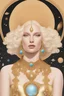 Placeholder: goddelijke, kosmische. blonde haren. gouden sieraden.
