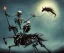 Placeholder: A skeleton riding a unicorn,by seb mckinnon