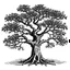 Placeholder: a Chinese tree, the trunk of the tree is drawn with black lines. The tree fits completely