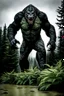 Placeholder: Bigfoot x tyrannosaurus hybrid. Photograph.