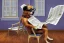 Placeholder: Dog sat on a chair wearing a pair of glasses and reading the newspaper, surrealism, maximalism, dynamic lighting, dynamic movement, panorama, wide-angled lense, DSLR, intricately detailed