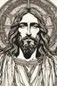 Placeholder: jesus portrait| centered | symmetrical | key visual | intricate | highly detailed | iconic | precise lineart | vibrant | comprehensive cinematic | alphonse mucha style illustration | very high resolution | sharp focus | poster | no watermarks, plain background