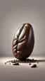 Placeholder: Only one Coffee bean Without background Realistic 3d