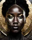 Placeholder: A beautiful black woman's face made with kintsugi seams