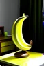 Placeholder: gaming table lamp inspired by banana, modern design,