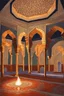 Placeholder: inside a Mughal mosque at night, by artist "Ingrid Umber", by artist "Sienna Lamberts"