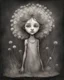 Placeholder: pencil and charcoal sketch of a cute happy little dandelion fairy girl, Mucha inspired emotional nature ephemeral sculptures of Andy Goldsworthy, tiny human form, essence captured as if created by surrealist photographer Noel S Osvald rendered in bright ombre colors, mixed with influences by John Bauer and Tim Burton, faded dark grey background, minimalistic art, with details that reflect advanced rendering techniques that push the drawing's realism even further Modifiers: trending on Artstation