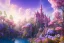 Placeholder: luminous pink castle, on the mountain, sun,swanns,waterfall, BLUE LAKE, SWANNs,fuksia bugainvillier flowers, jacaranda violet trees, sky pink blue, full of details, smooth, bright sunshine，soft light atmosphere, light effect，vaporwave colorful, concept art, smooth, extremely sharp detail, finely tuned detail, ultra high definition, 8 k, unreal engine 5, ultra sharp focus