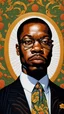 Placeholder: Kehinde Wiley portrait of MalcomX