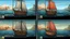 Placeholder: My apologies, I missed that detail about the specific controls. Here's an updated prompt for the AI image generator chatbox: **Game UI: Boat Sailing** * **Layout:** Split screen (top 3/4: game world, bottom 1/4: controls) * **Game World:** Stylized sailboat (single mast, billowing sail), ocean environment (waves, horizon), optional obstacles. Subtle wind direction indicator. * **Controls:** * Rudder Crank Wheel (large wooden wheel) * Two ropes on sail (Mainbrace): Left rope pulls (incr