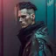 Placeholder: Future, cyberpunk, model, portrait, male, fashion, realistic, surprise me