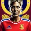 Placeholder: Jennifer Aniston in a referee jersey with the Twitter logo officiating for a soccer match at Wembley Stadium