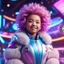 Placeholder: (masterpiece, best quality, 8k, RAW photo, beautiful and aesthetic:1.2), complex detail, Indirect light, photorealistic, (((full body))), Cosmic Baby corp boss style smiling, Fluffy hair, colorfull Sci-Fi environment