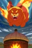 Placeholder: Calcifer in howl moving castles in anime style