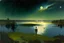 Placeholder: epic, cosmos, persons, big epic lake, planet, vegetation, lesser ury and otto pippel painting