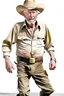 Placeholder: Bare drunk old cowboy in pants runner