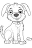 Placeholder: coloring page for kids, DOG, cartoon style, thick outline, low details, no shading, no color