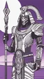 Placeholder: A close picture to Ramattra nemesis form egypt rob in overwatch art style with black and white color and neon purple details in the desert