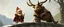Placeholder: old book illustration, a blonde fluffy gnome quickling holding magic artifact kobold gremlin that looks like the opposite of a vampire in bunad leaning on an elk, holding his horns, all on a stone bridge, in the style of master painter