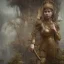 Placeholder: old statue godess athena, abandoned between moutain, swamp, water, glass, fog, highly realistic, highly detailed, intricate, 8k