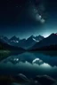 Placeholder: image of mountains and lake in night