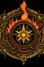 Placeholder: A pentacle with a sun symbol with fire a protection symbol