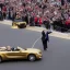 Placeholder: Donald Trump Driving a Gold Car