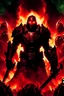 Placeholder: A Vivid, Double-Exposure Portrait Of The Doom Slayer's Silhouette Superimposed With The Image Of A Demon Horde, Seamlessly Blending The Two Images To Create A Visual Representation Of Demonic Warfare, in the art style Doom 2016.