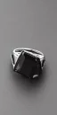 Placeholder: ring with kite shaped black diamond, art deco, geometric