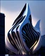 Placeholder: Edificio estilo Zaha Hadid, arte digital, calidad ultra, 8k 3D