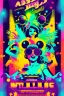 Placeholder: nostalgic Blast from the Past rave party poster cheerfull disney abstract