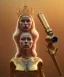 Placeholder: Statue of Queen of photography. Cute blonde woman. Photographer in golden crown. Standing on the street. Big camera in her hand. hyperdetailed, photorealistic, trending on artstation, greg rutkowski, beksinski, kodachrome, lomography, golden hour, bokeh, volumetric light