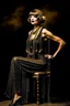 Placeholder: Full Body, burlesque Woman looking to the right, With A Bob With A Fringe Hairstyle, 1920s Clothing, Steampunk