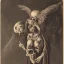 Placeholder: a dark angel with a skull head in s hooded robe with wings