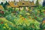 Placeholder: English cottage garden in the style of frank auerbach