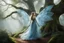Placeholder: Fiona, the faerie, emerges from behind a gnarled oak tree, her presence as ephemeral as the wisps of mist that dance through the forest. She is a vision of ethereal beauty, her form petite and delicate, her wings barely noticeable—a pair of small, translucent appendages that flutter delicately as if they were made of gossamer. Her eyes, the color of emerald leaves kissed by the morning dew, sparkle with an ancient wisdom that seems to pierce through the very fabric of your being. But it is her w
